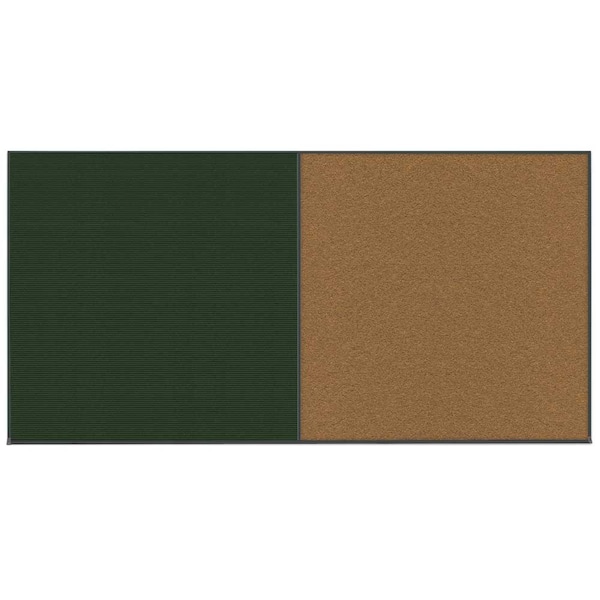 Enclosed Corkboard, 1 Door, 60"x36", 4" Fra, UV3410-SATIN-CORK